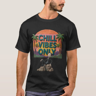 T-shirt Chill Vibes Only Retro Sunset Aesthetic | Funny Su