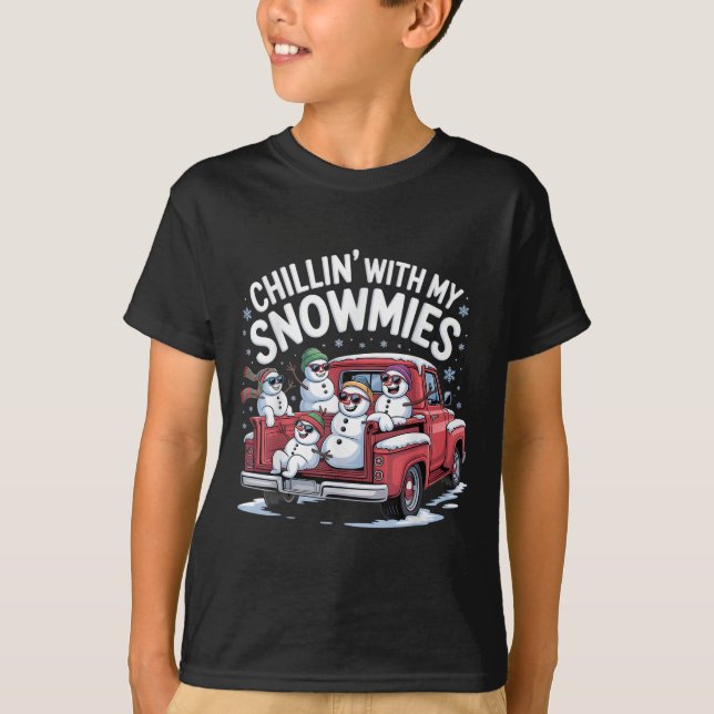 T-shirt Chillat Avec Mes Neiges Coupe Camion Snowman Chris (Devant)