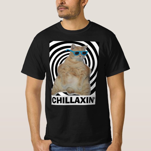 T-shirt CHILLAXIN' Fat Manx Chat avec lunettes de soleil T (Devant)