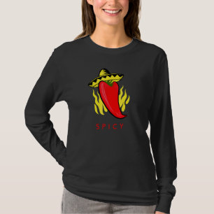 T-shirt Chilli épicé Jalapeno Pepper Hot Chili Pod Sombre