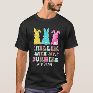 T-shirt Chillin' Avec 1Er Grade Enseignant Bunny Amant Pâq