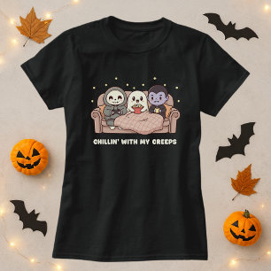 T-shirt Chillin' Avec Ma Chemise Creeps ; Jolie Halloween