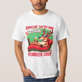 T-shirt Chillin' Avec Ma Chemise Reindeer Crew