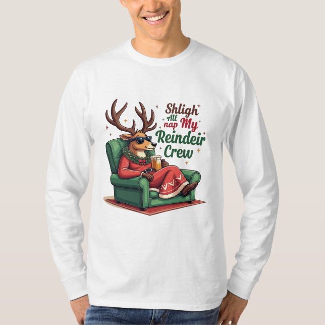 T-shirt Chillin' Avec Ma Chemise Reindeer Crew (Devant)