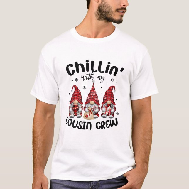 T-shirt Chillin' Avec Ma Famille Gnome D'Équipage De Cousi (Devant)