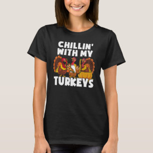 T-shirt Chillin avec mes clés Drôle Thanksgiving Citrouill