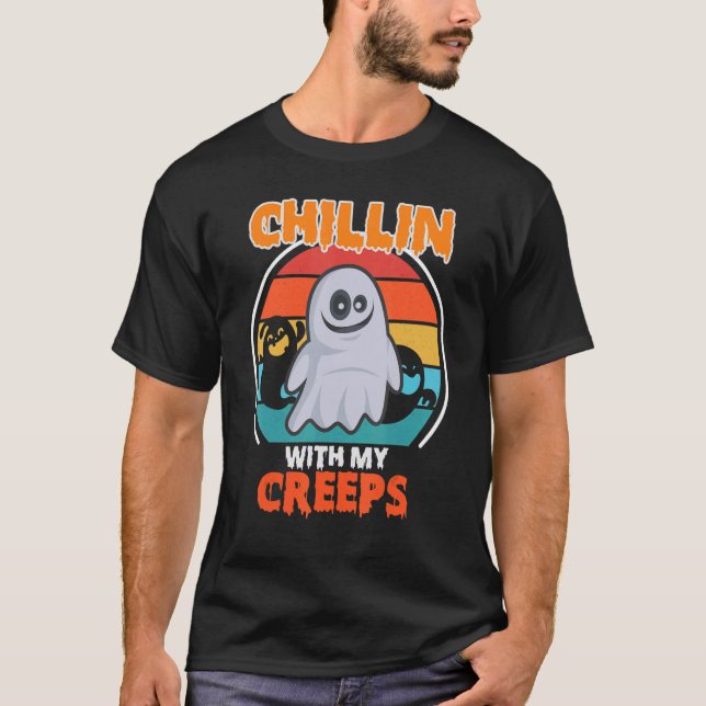 T-shirt Chillin avec mes crèmes Vampire Halloween Squelett (Devant)