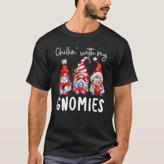 T-shirt Chillin' Avec Mes Gnomes Chaud Chocolat Gnome Père
