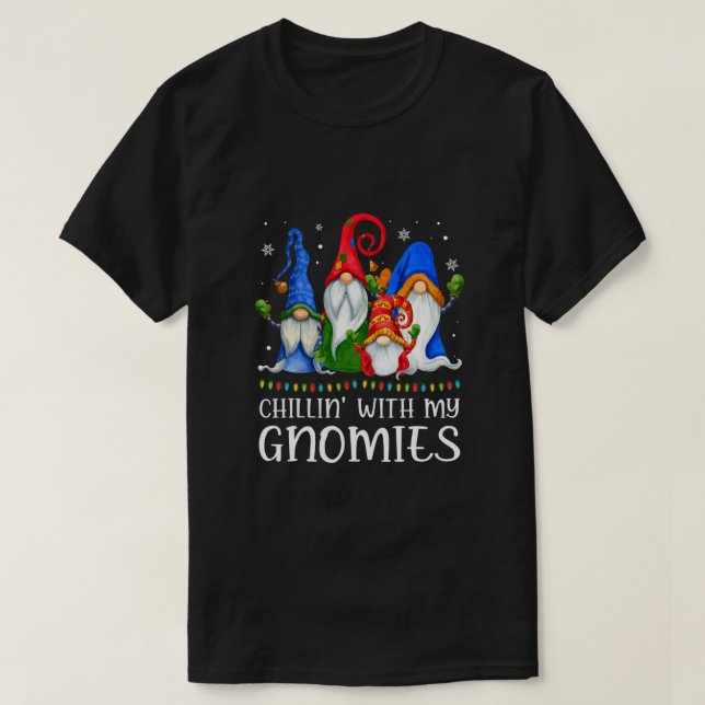 T-shirt Chillin Avec Mes Gnomes Chemise Funny Gnome Xmas L (Design devant)