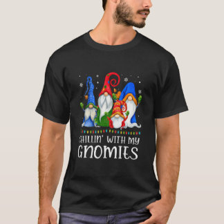 T-shirt Chillin Avec Mes Gnomes Chemise Funny Gnome Xmas L