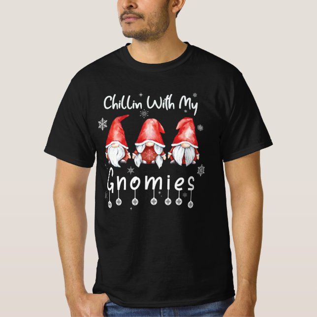 T-shirt Chillin Avec Mes Gnomes De Noël Gnomes Mignons Noë (Devant)