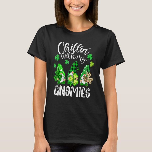 T-shirt Chillin Avec Mes Gnomes Leopard Buffalo Plaid St P (Devant)
