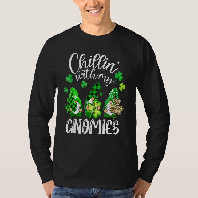 T-shirt Chillin Avec Mes Gnomes Leopard Buffalo Plaid St P (Devant)