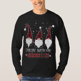 T-shirt Chillin Avec Mes Gnomies Buffalo Plaid Gnome Chris