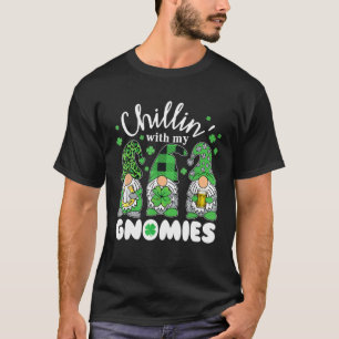 T-shirt Chillin Avec Mes Gnomies Leopard Irish Gnome St Pa