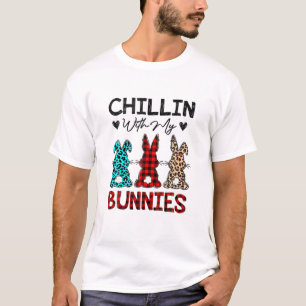 T-shirt Chillin Avec Mes lapins Drôle Pâques Jour Rouge Pl