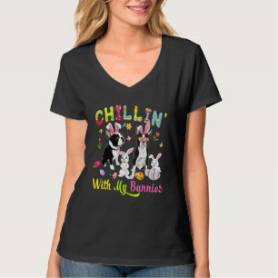 T-shirt Chillin' Avec Mes Lapins Mignonne Bunny Boston Ter
