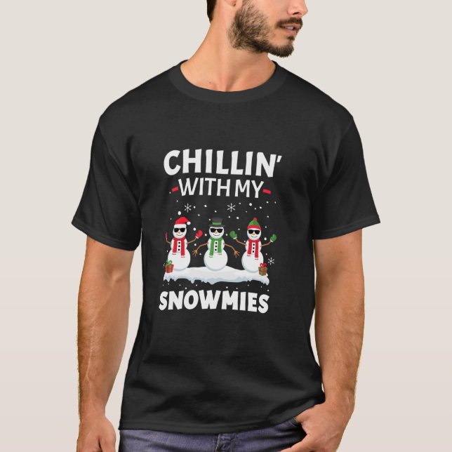 T-shirt Chillin Avec Mes Neiges Drôle Pajama Xmas Patha La (Devant)