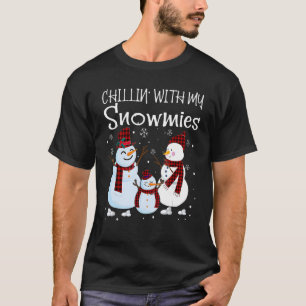 T-shirt Chillin Avec Mes Neiges Famille Pajamas Snowman Ch