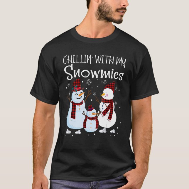 T-shirt Chillin Avec Mes Neiges Famille Pajamas Snowman Ch (Devant)