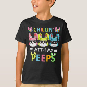 T-shirt Chillin' Avec Mes Peeps Pâques Enfants Drôle
