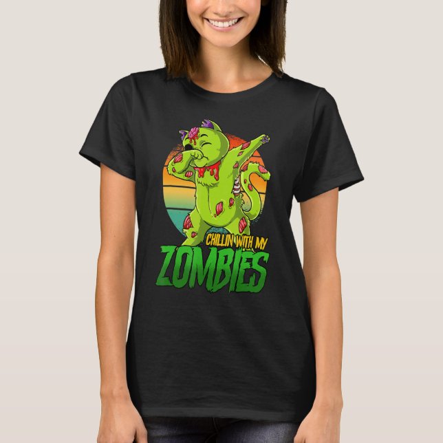 T-shirt Chillin avec mes zombies (Devant)