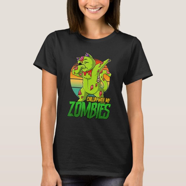 T-shirt Chillin avec mes zombies (Devant)