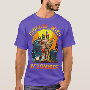 T-shirt Chillin Avec Mes Zombies Halloween