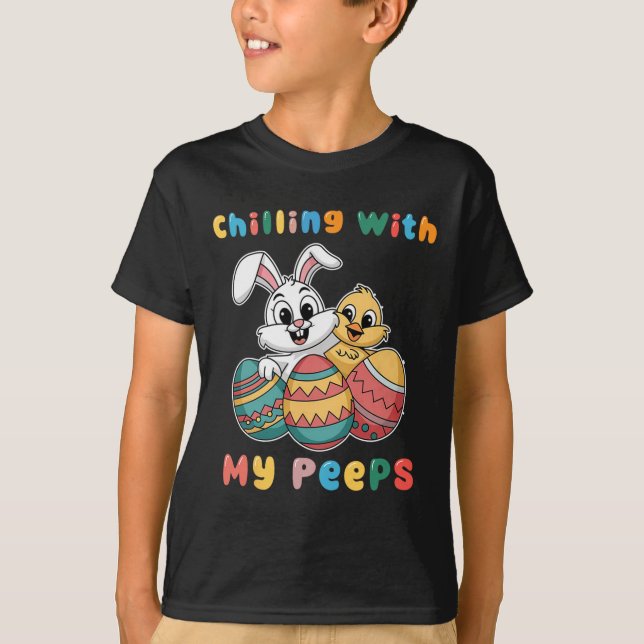 T-shirt Chillin Avec Mon Easter Squad Egg Crew Bunny Drôle (Devant)