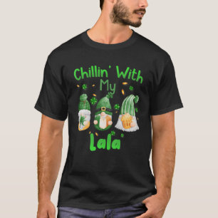 T-shirt Chillin Avec Mon Lala Green Plaid Gnomes St Patric
