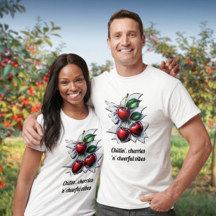 T-shirt Chillin', Cherries 'n' Vibes joyeuses Street Art