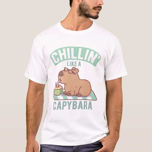 T-shirt Chillin Comme Une Capybara Drôle (Devant)