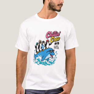T-Shirt Chillin Crew Surf Club Manchot Dauphin