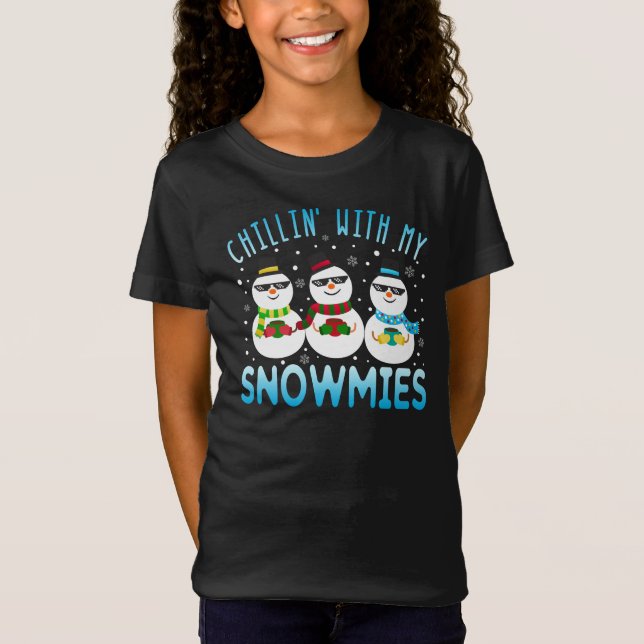 T-Shirt Chillin drôle avec mes neiges Noël (Devant)