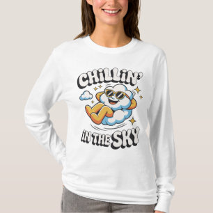 T-shirt Chillin' in the Sky Retro Cloud Design pour l'été