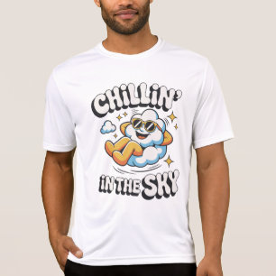 T-shirt Chillin' in the Sky Retro Cloud Design pour l'été