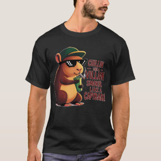 T-shirt Chillin Like a Villain Funny Capybara Meme vintage