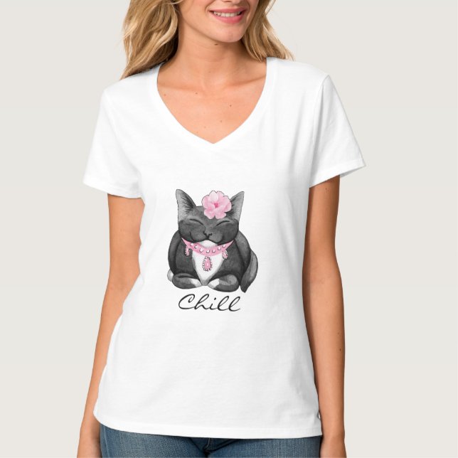 T-shirt Chillin Tuxedo Kitty Tee - shirt (Devant)