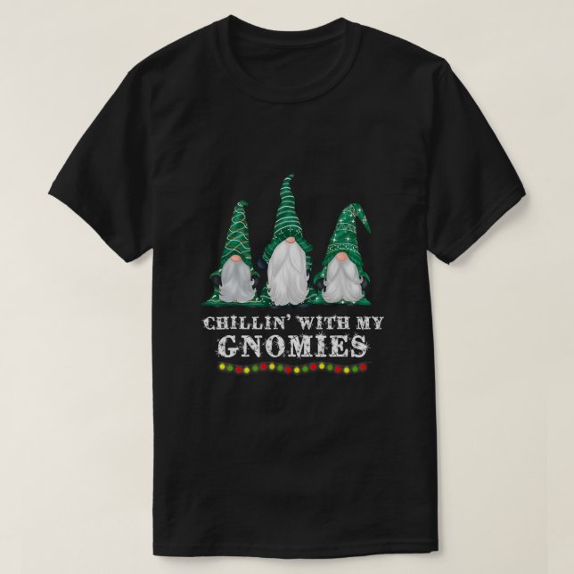 T-shirt Chillin' With My Gnomes Joyeux Noël Gnome Paj (Design devant)