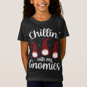 T-Shirt Chillin' with My Gnomies Buffalo Red Plaid Christa