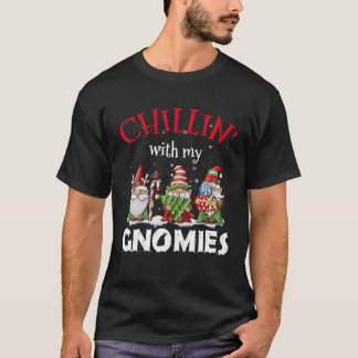 T-shirt Chillin' With My Gnomies Candy Cane Xmas Tree Snow