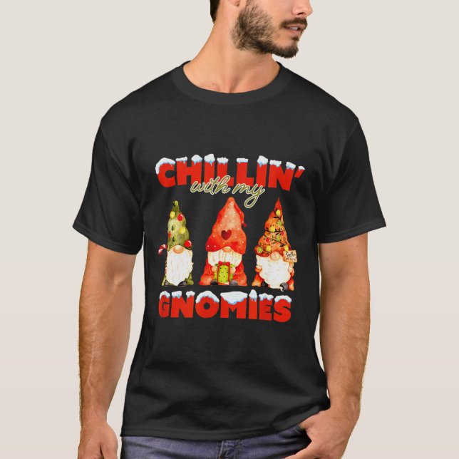T-shirt Chillin' With My Gnomies Christmas Matching Family (Devant)