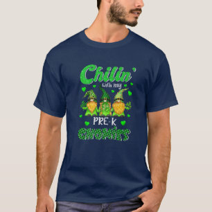 T-shirt Chillin' With My Gnomies Pré K Happy St patrick D