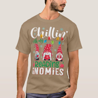 T-shirt Chillin with My Reading Gnomies Xmas Light Christm