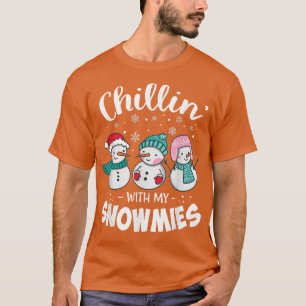 T-shirt Chillin With My Snowmie Women Christmas Snowman Te