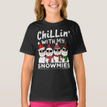 T-shirt Chillin' With My Snowmies Funky Snowman Christmas<br><div class="desc">fête et amusante famille Noël groupe de design assorti qui dit "Chillin avec mes neiges",  pour fille,  fils,  maman,  papa,  grand-mère,  grand-père,  petits-enfants,  famille et amis,  amateurs de neige,  pour noël</div>