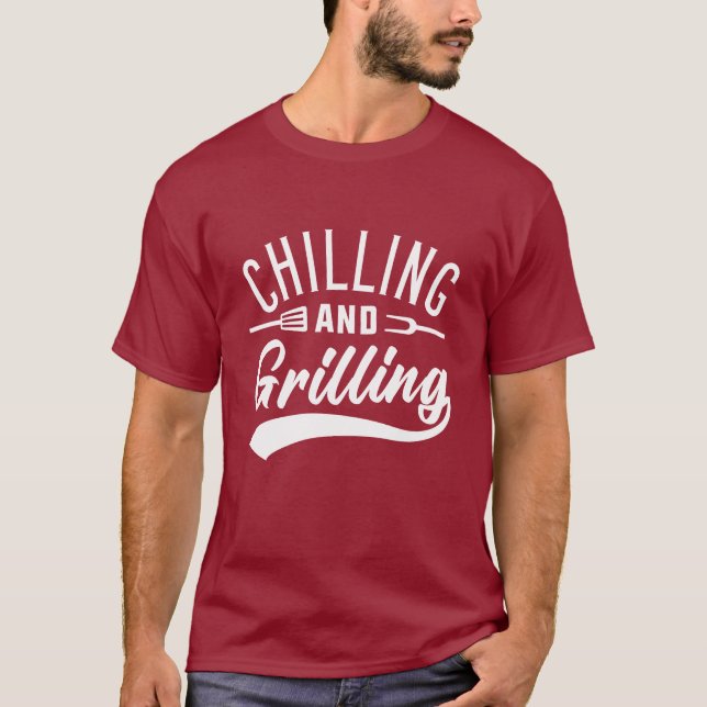 T-shirt Chilling And Grilling (Devant)