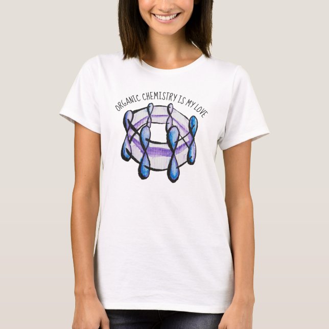 T-shirt Chimie biologique Love Molecule Enseignant (Devant)