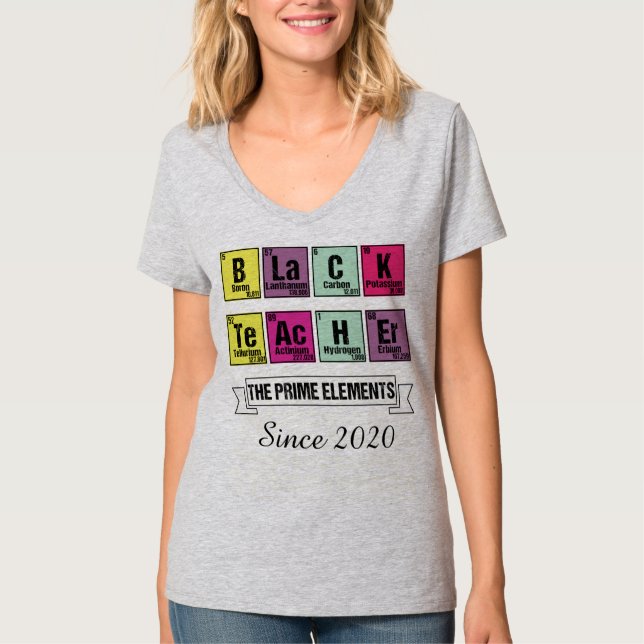 T-shirt Chimie Black Enseignant éléments principaux Mois n (Devant)