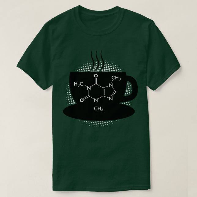 T-shirt Chimie Caféine Molécule 1 (Design devant)